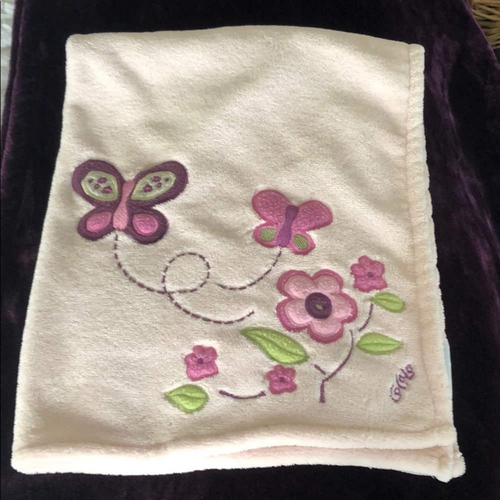 Beautiful Pink Butterfly Baby Blanket